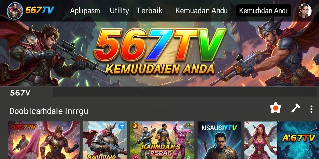 Tampilan antarmuka aplikasi 567TV yang modern dan user-friendly.