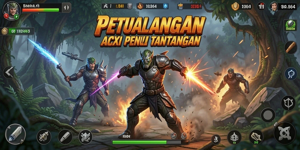 Tampilan menegangkan dari gameplay aksi 8364.