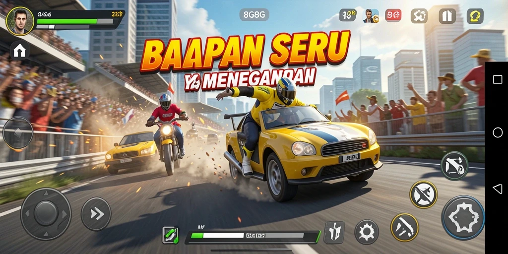Gameplay Racing yang seru dan menantang di 8G8G.