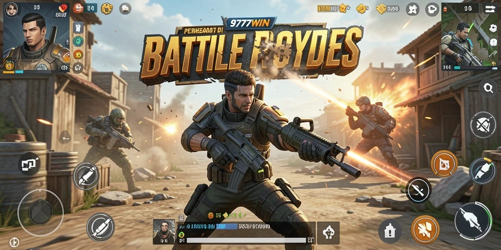 Tangkapan layar dari gameplay 9777WIN menunjukkan aksi Battle Royale yang mendebarkan.