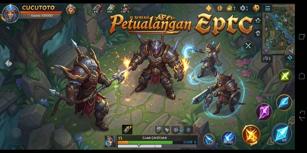 Screenshot gameplay CUCUTOTO yang menampilkan pertarungan seru dan dunia yang menakjubkan.