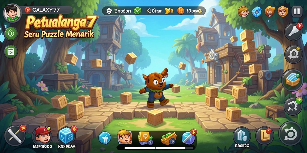 Tampilan gameplay <strong>GALAXY77</strong> menampilkan teka-teki yang menantang dan grafis menawan.
