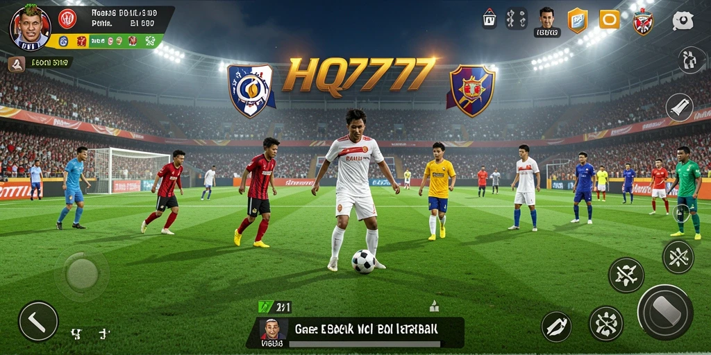 Tampilan gameplay HQ777 yang menegangkan dalam pertandingan sepak bola.