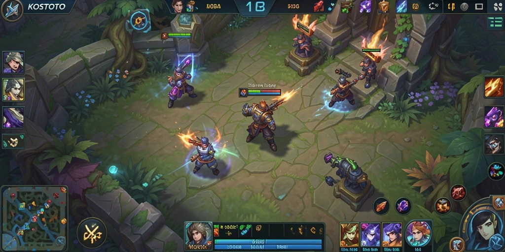 Tampilan gameplay KOSTOTO yang menarik dan dinamis.