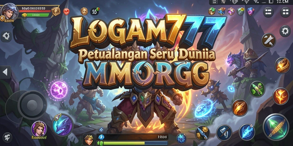 Tampilan gameplay LOGAM777 yang menampilkan aksi pertarungan seru di dunia fantasi.