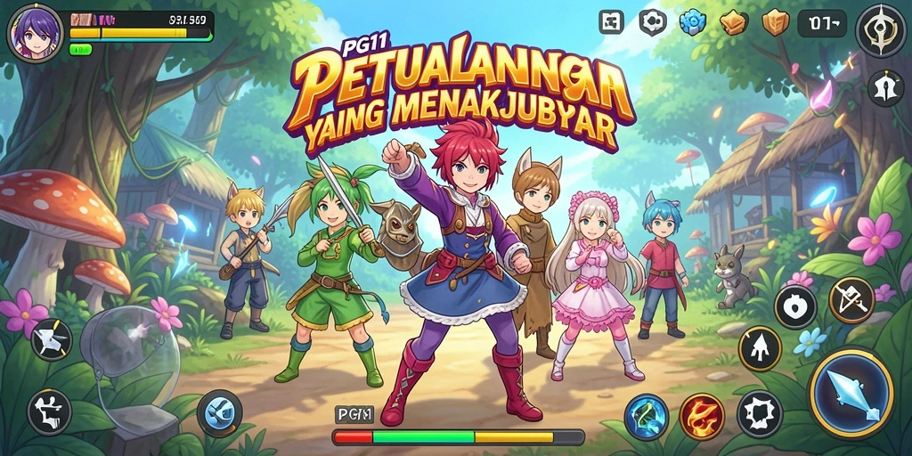 Screenshot PG11 menunjukkan visual anime yang menakjubkan dalam pertempuran seru.