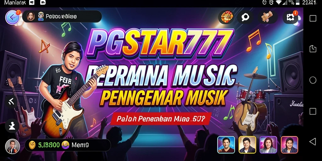 Tampilan gameplay PGSTAR777 menunjukkan interaksi seru antar pemain dan musik.
