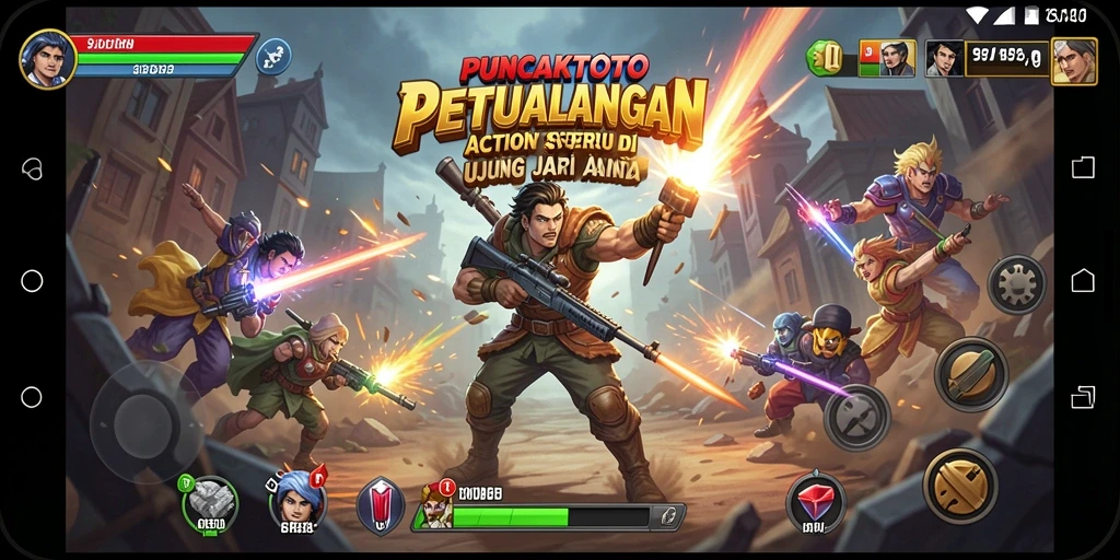 Gameplay PUNCAKTOTO menunjukkan aksi pertempuran yang seru.