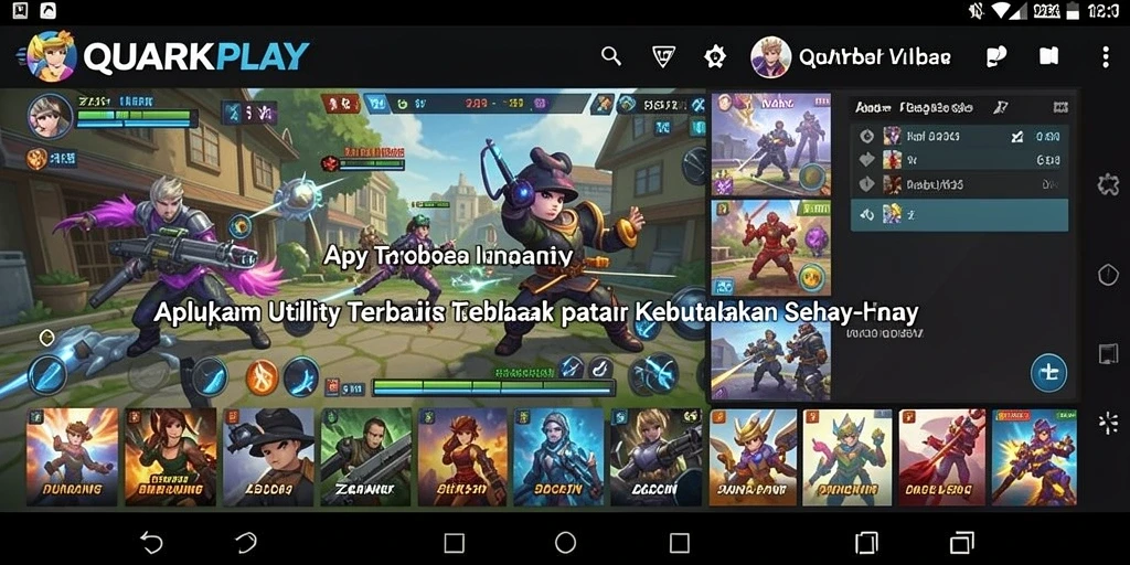 Tampilan antarmuka QUARKPLAY yang sederhana dan mudah digunakan.