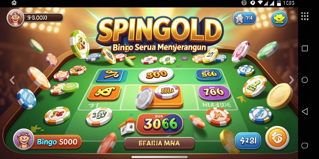Tampilan gameplay seru dari SPINGOLD saat pemain memutar roda Bingo.