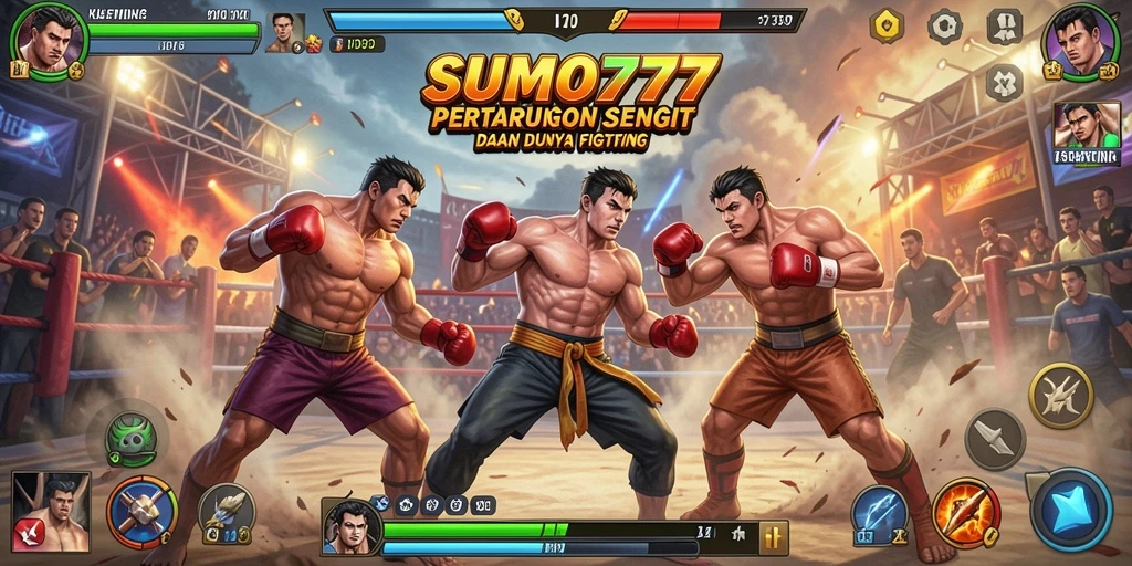 Gameplay seru SUMO777 dengan pertarungan yang intens.