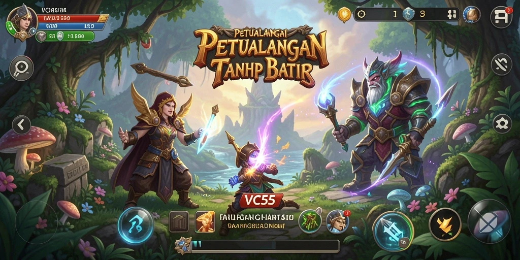 Gambaran gameplay seru dari petualangan RPG VC55.